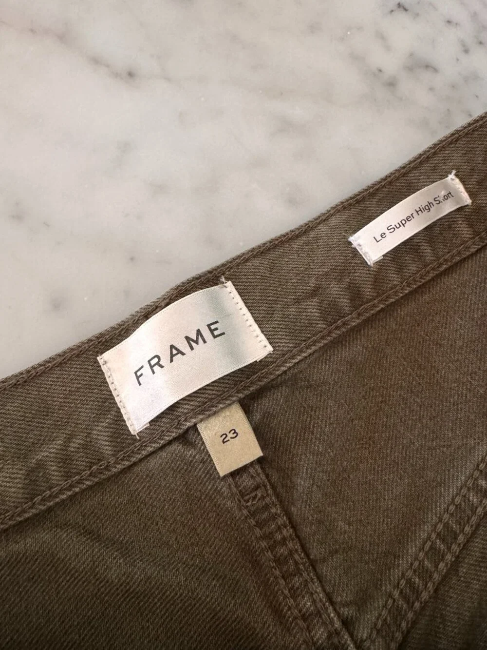 Frame Le Super High Cutoff Shorts — Army Green | Size 23 | NWT | Never Worn